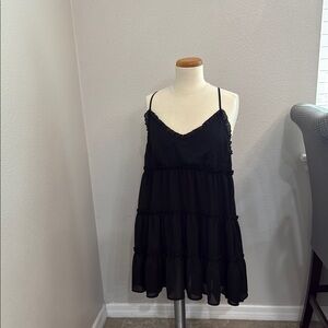 Black Tiered Spaghetti Strap Dress